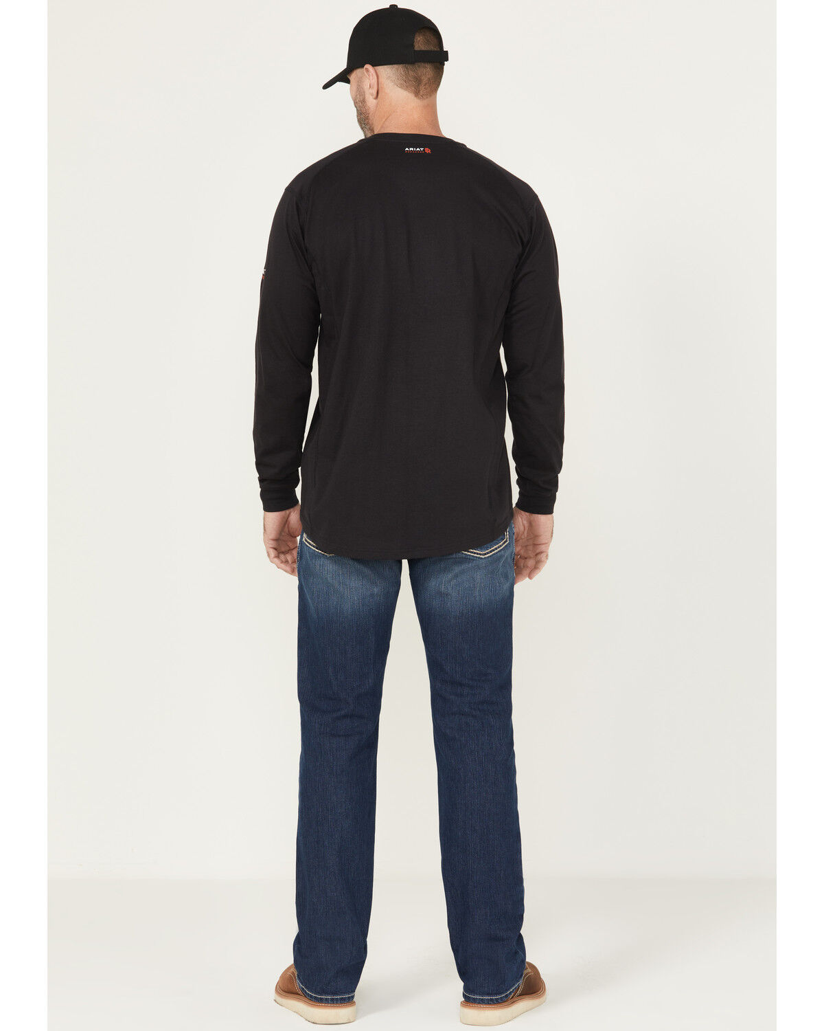 Image #3 - Ariat Men's FR M5 DuraStretch Truckee Stackable Straight Leg Jeans, Blue, hi-res