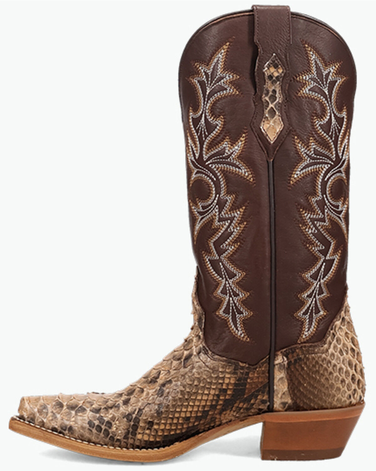 Image #3 - Dan Post Women's Exotic Python Western Boots - Snip Toe, Brown, hi-res