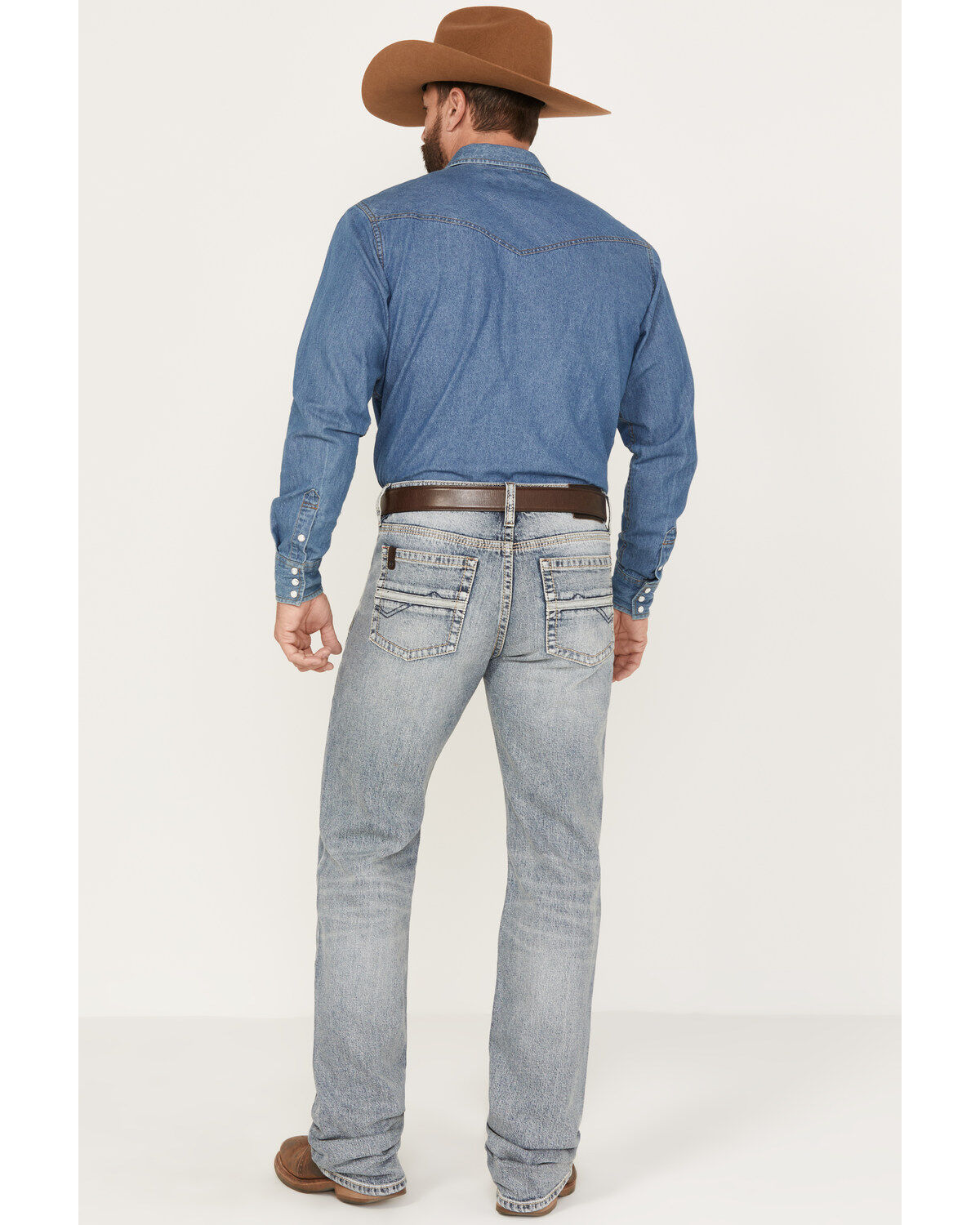 Image #3 - RANK 45&reg; Men's Wild Horse Stackable Straight Stretch Denim Jeans, Light Medium Wash, hi-res