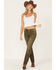 Image #1 - Cleo + Wolf Women's High Rise Cargo Straight Jeans, Olive, hi-res