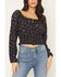 Image #3 - Idyllwind Women's Turner Ditsy Floral Print Long Sleeve Top, Indigo, hi-res