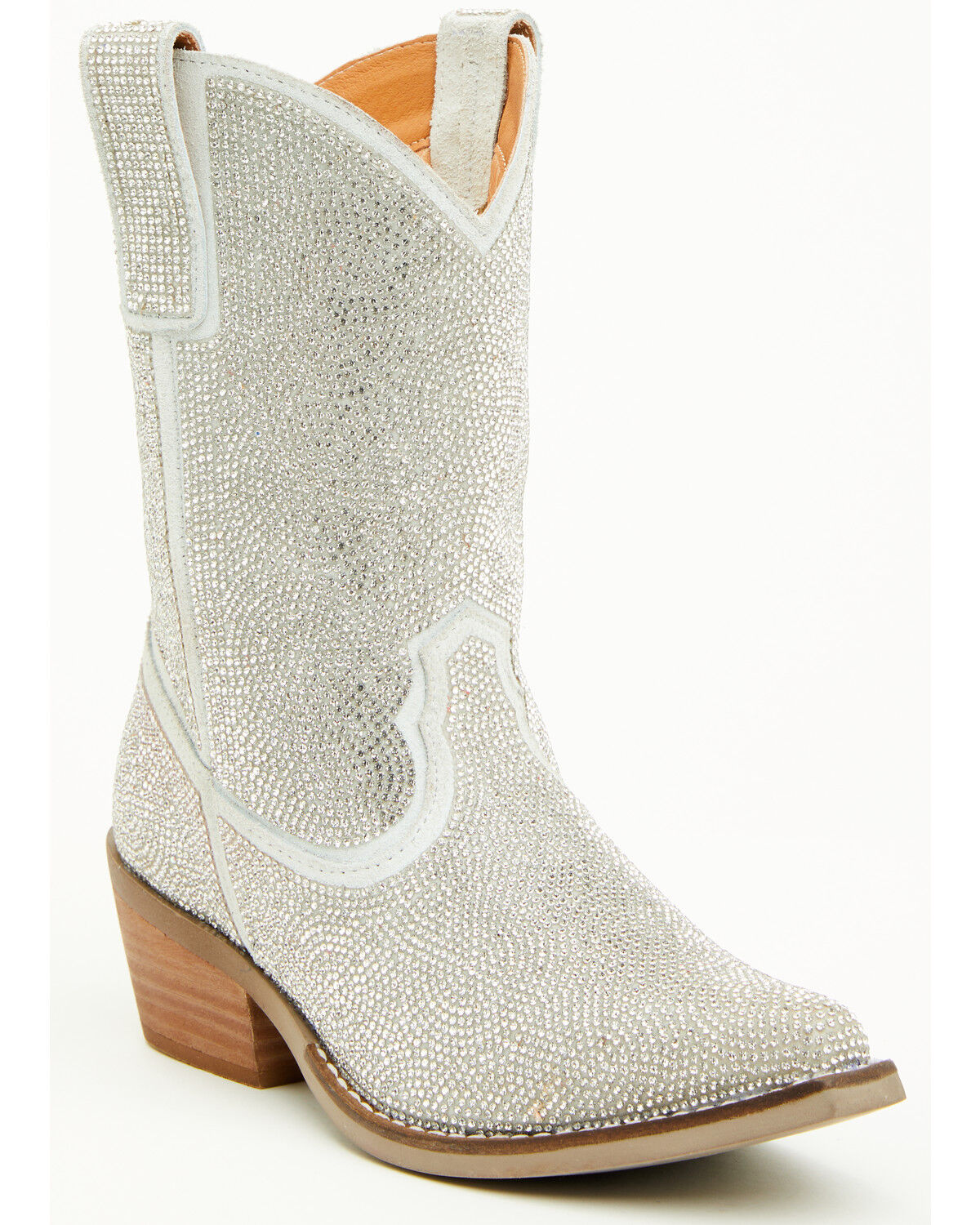 Dingo Girls' Silver Dollar Embellished Western Boots - Snip Toe, Silver, hi-res