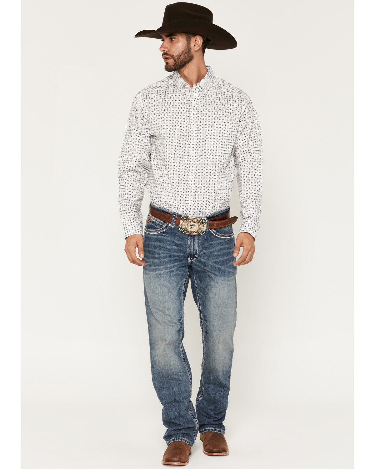 Image #1 - Ariat Men's M4 Coltrane Durango Low Rise Fashion Boot Cut Jeans, Denim, hi-res