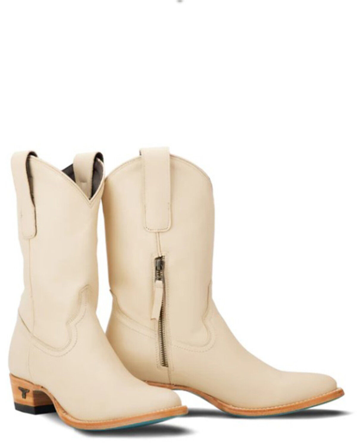 Lane Women's Plain Jane Midi Western Boots - Round Toe, Ivory, hi-res