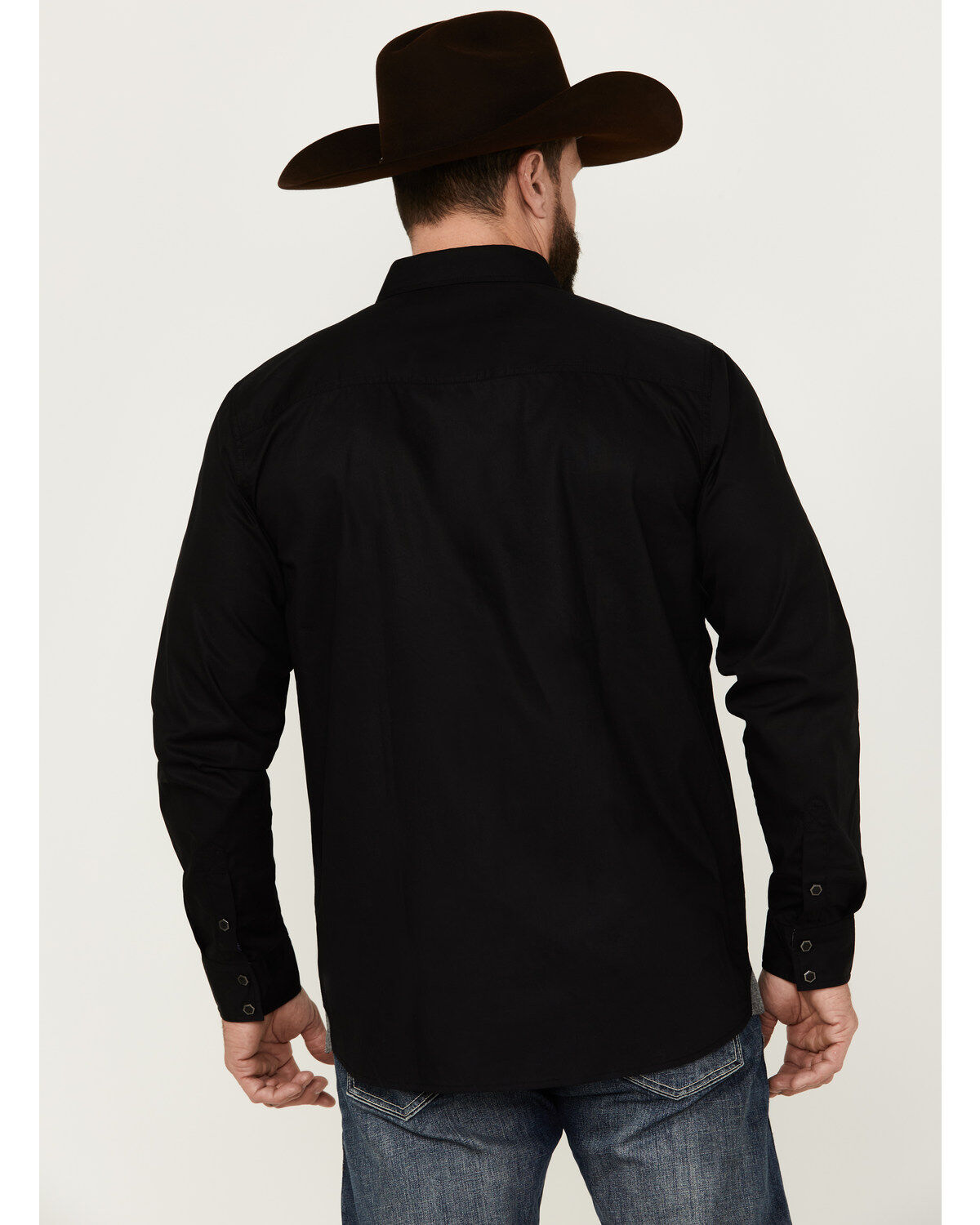 Image #4 - Moonshine Spirit&reg; Men's Embroidered Long Sleeve Snap Western Shirt, Black, hi-res