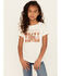 Image #1 - Shyanne Girls' Howdy Y'all Short Sleeve Graphic Tee, Off White, hi-res