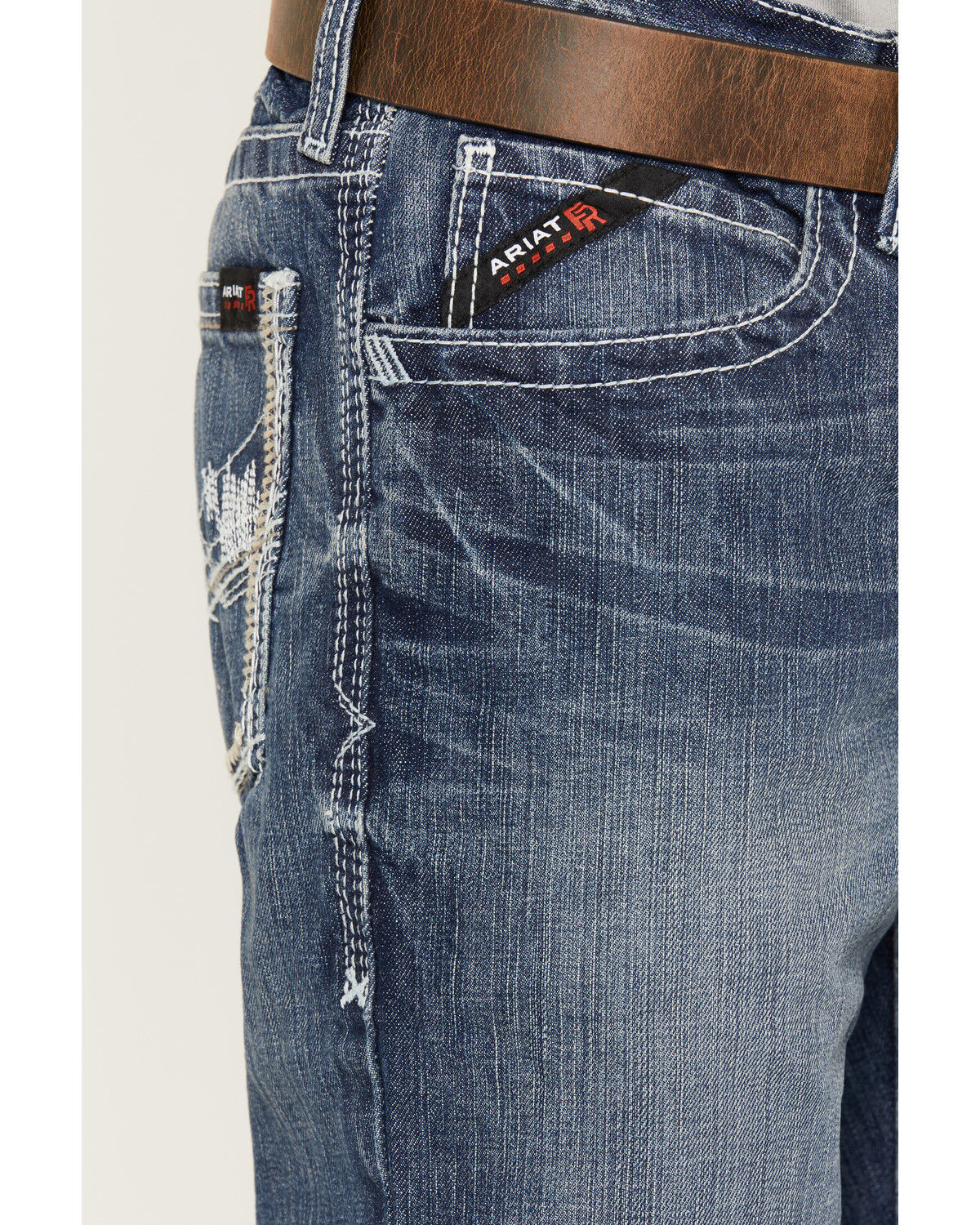 Image #2 - Ariat Men's Fire-Resistant M4 Ridgeline Boot Cut Work Jeans, Denim, hi-res