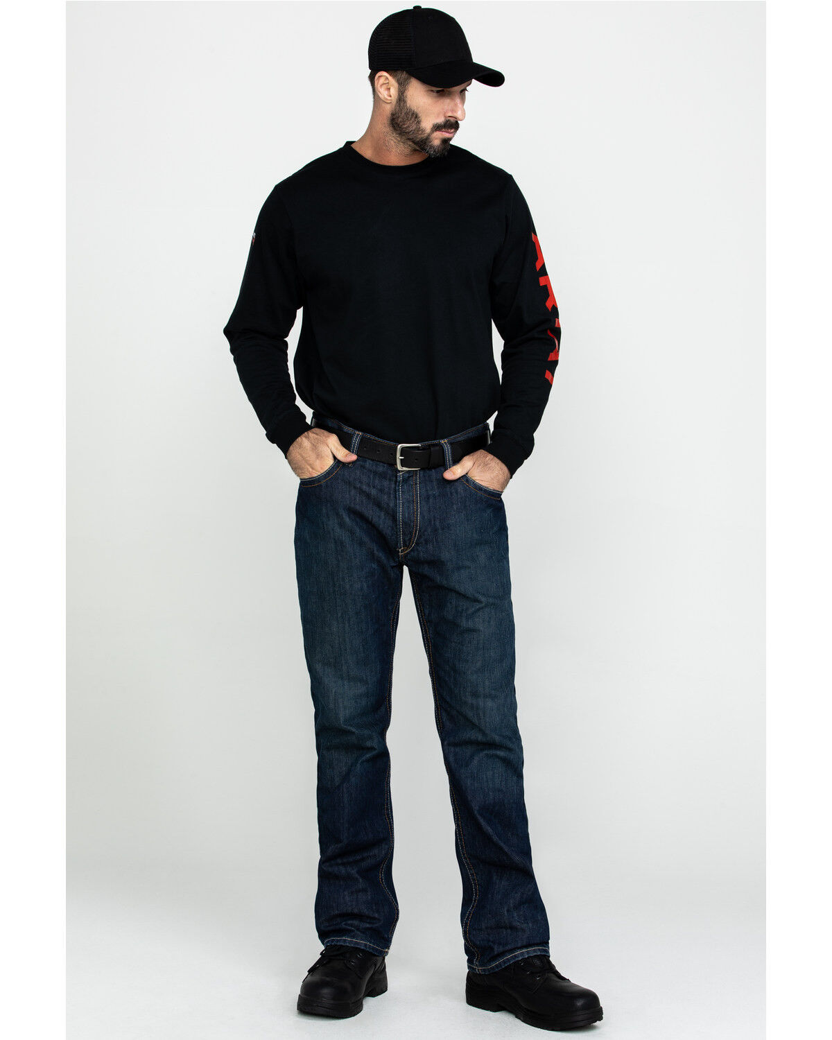 Image #1 - Ariat Men's Shale Fire Resistant Work Denim, Denim, hi-res