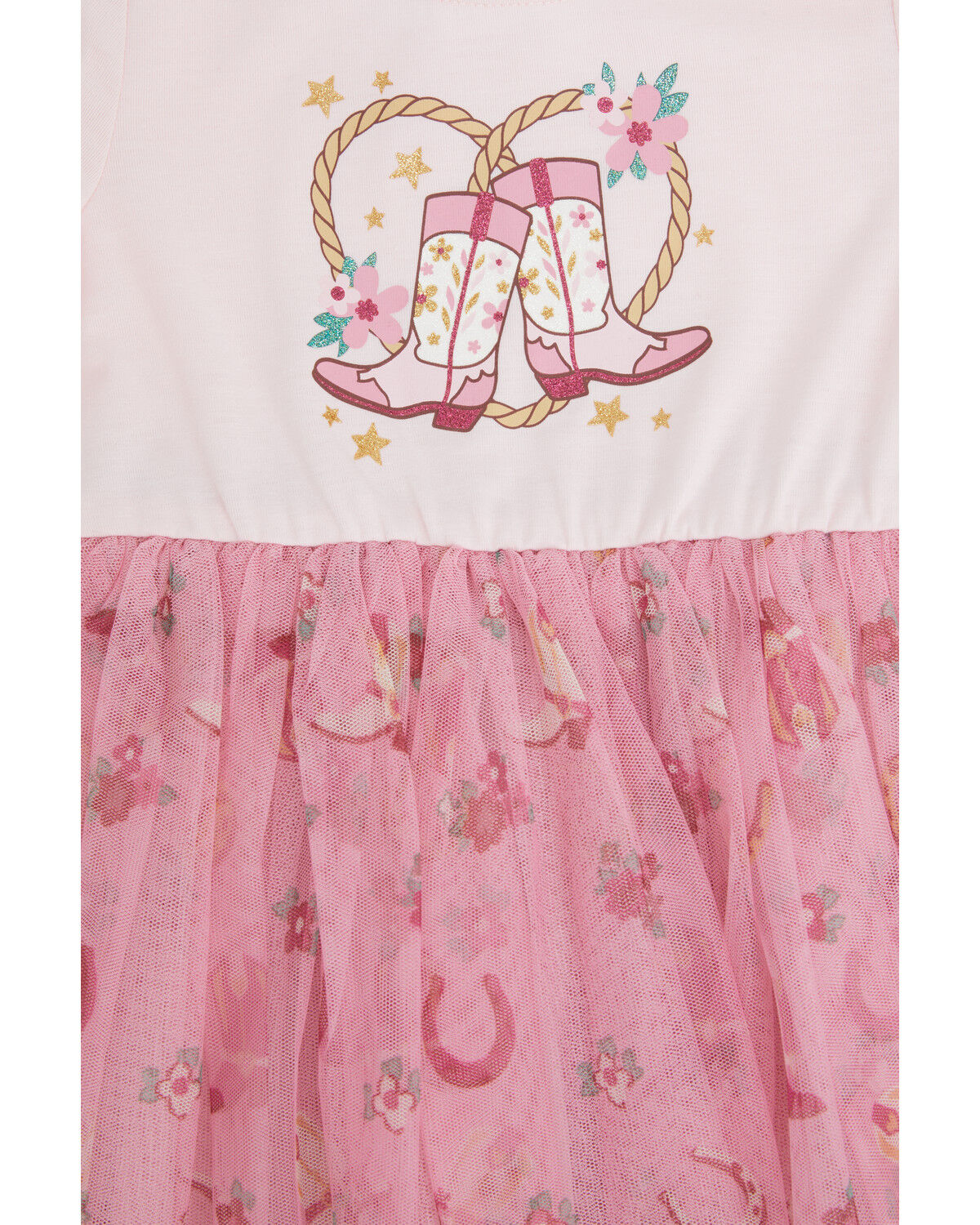 Image #2 - Sugar California Toddler Girls' Cowboy Boot Long Sleeve Tutu Dress, Pink, hi-res