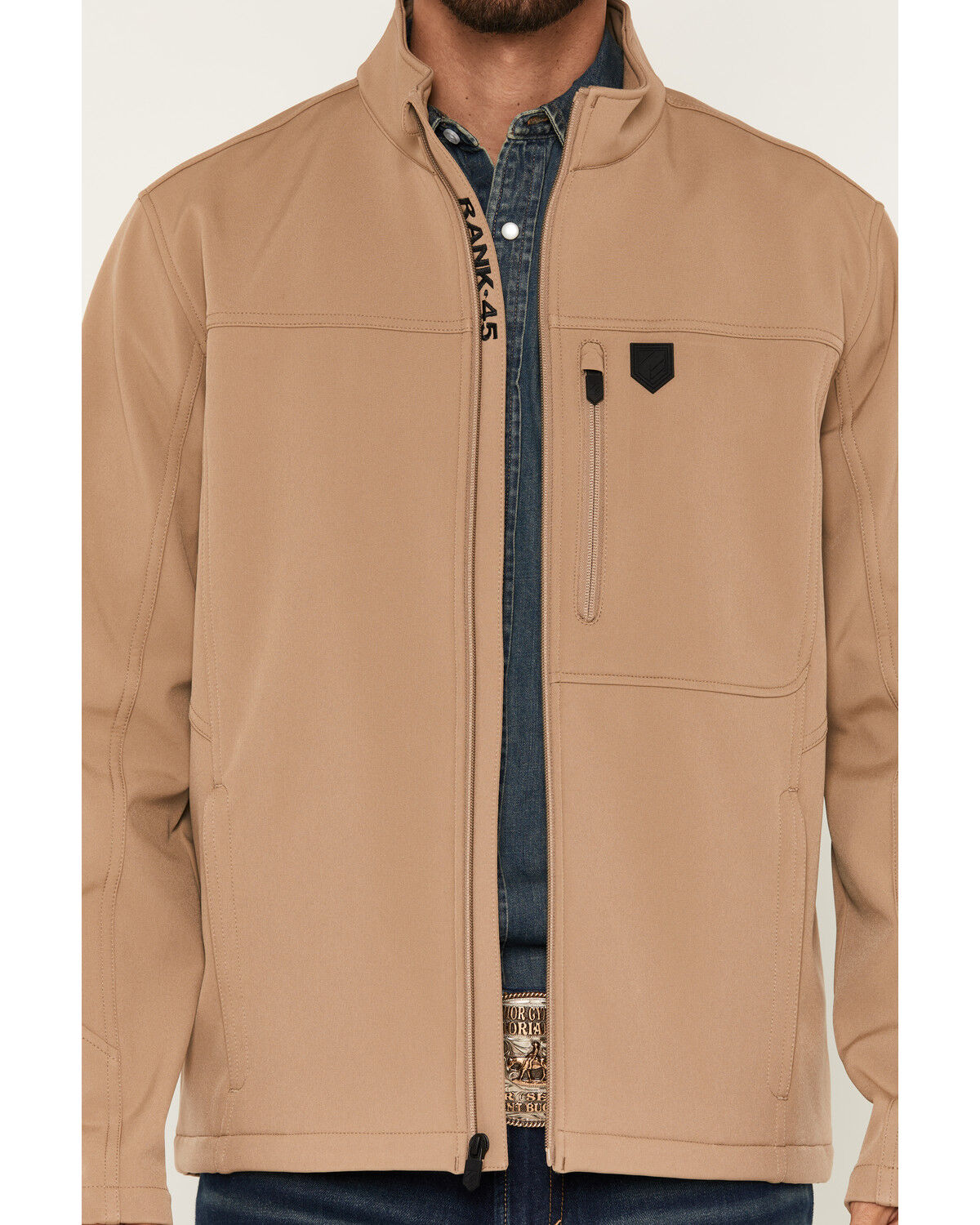 Image #3 - RANK 45&reg; Men's Richwood Softshell Jacket, Khaki, hi-res
