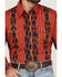 Image #3 - Wrangler Men's Checotah Southwestern Striped Print Long Sleeve Pearl Snap Western Shirt - Big, Red, hi-res