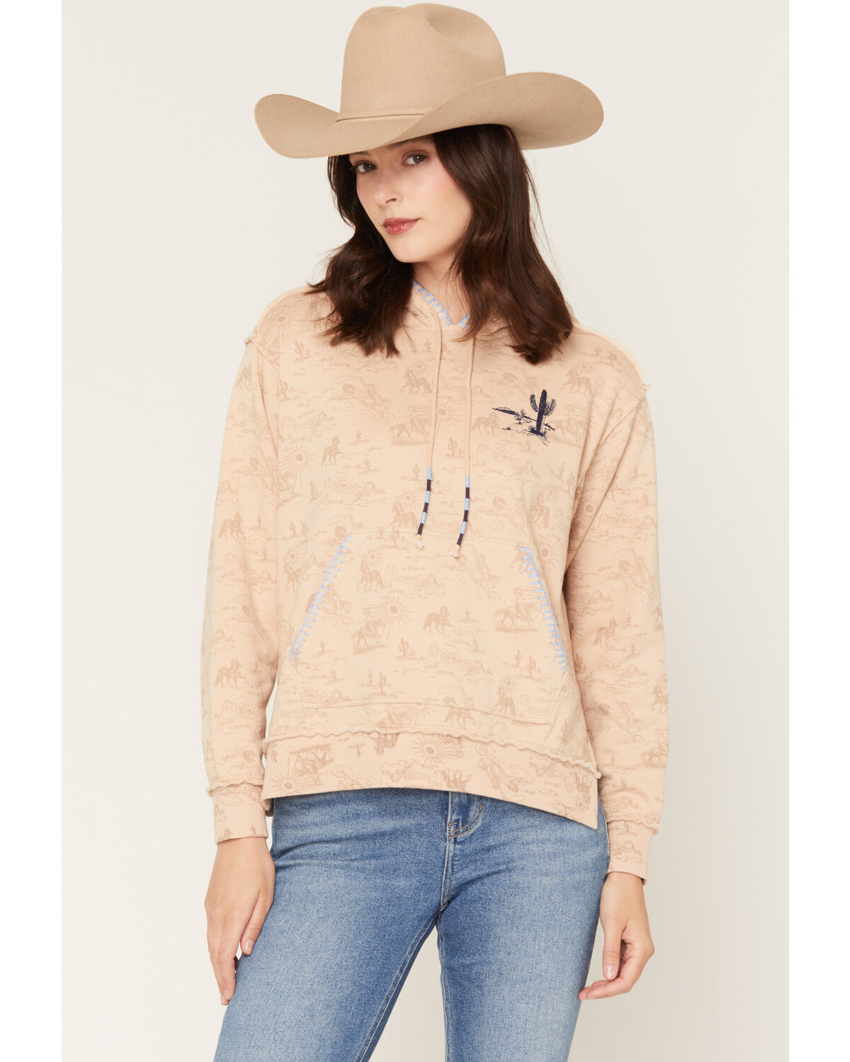 Image #1 - Idyllwind Women's I Run This Rodeo Hoodie, Khaki, hi-res