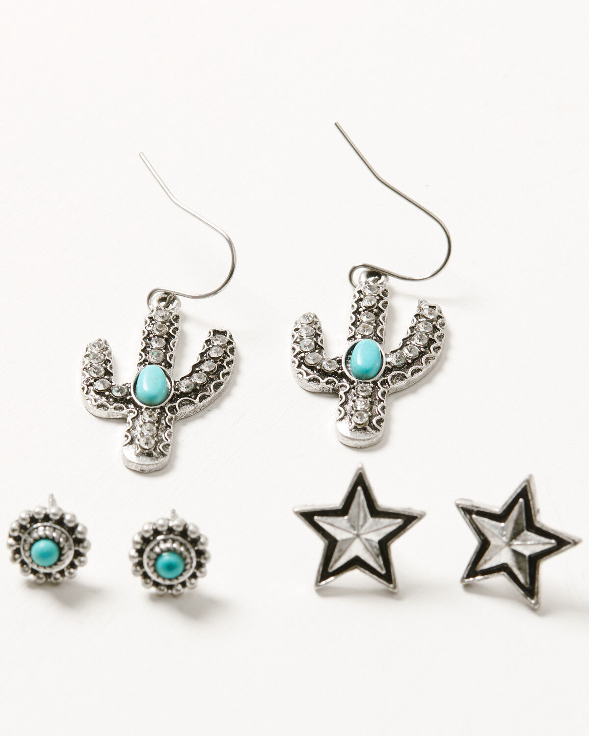 Cowgirl Confetti Women's Beauty Blooms Earring Set - 3 Piece, Turquoise, hi-res