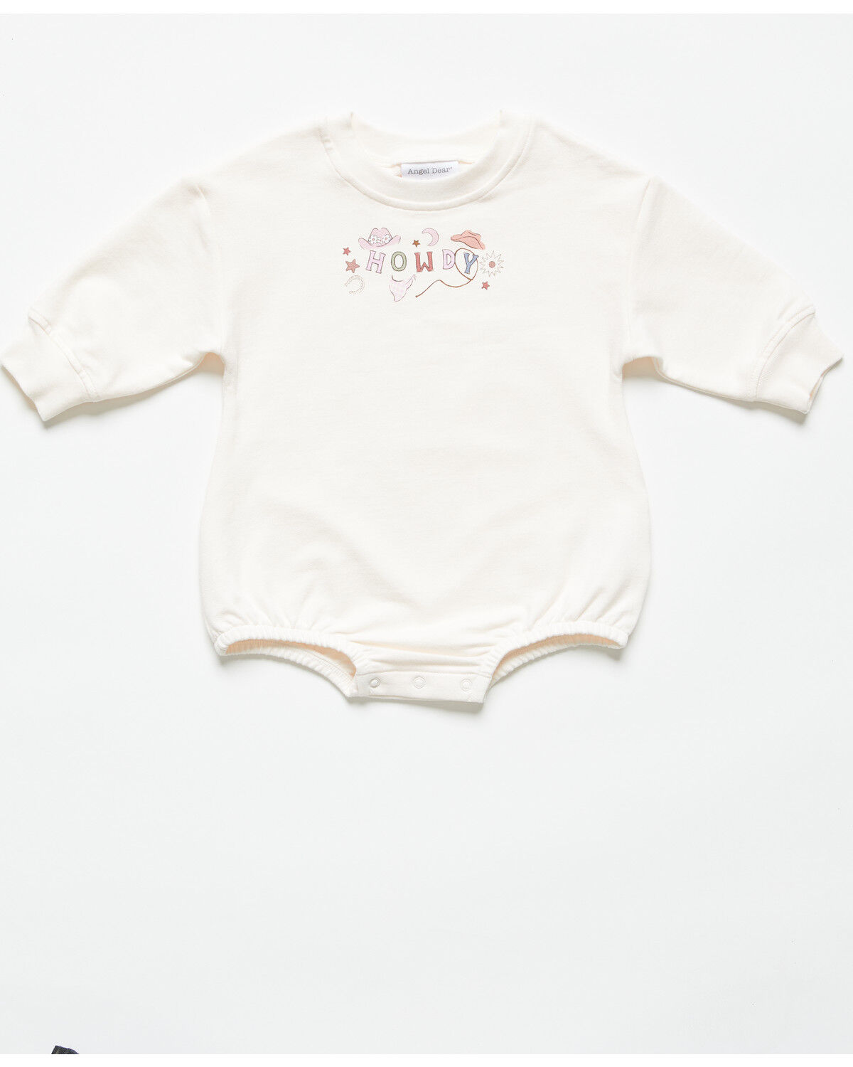 Angel Dear Infant Girls' Howdy Long Sleeve Onesie, Pink, hi-res