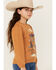 Image #2 - Wrangler Girls' Desert Scene Sweatshirt , Brown, hi-res