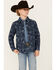 Image #1 - Rock & Roll Denim Boys' Cactus Print Shacket , Blue, hi-res