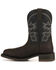 Image #3 - Double H Men's 10" Deep Scallop Waterproof Work Boots - Composite Toe, Black/brown, hi-res