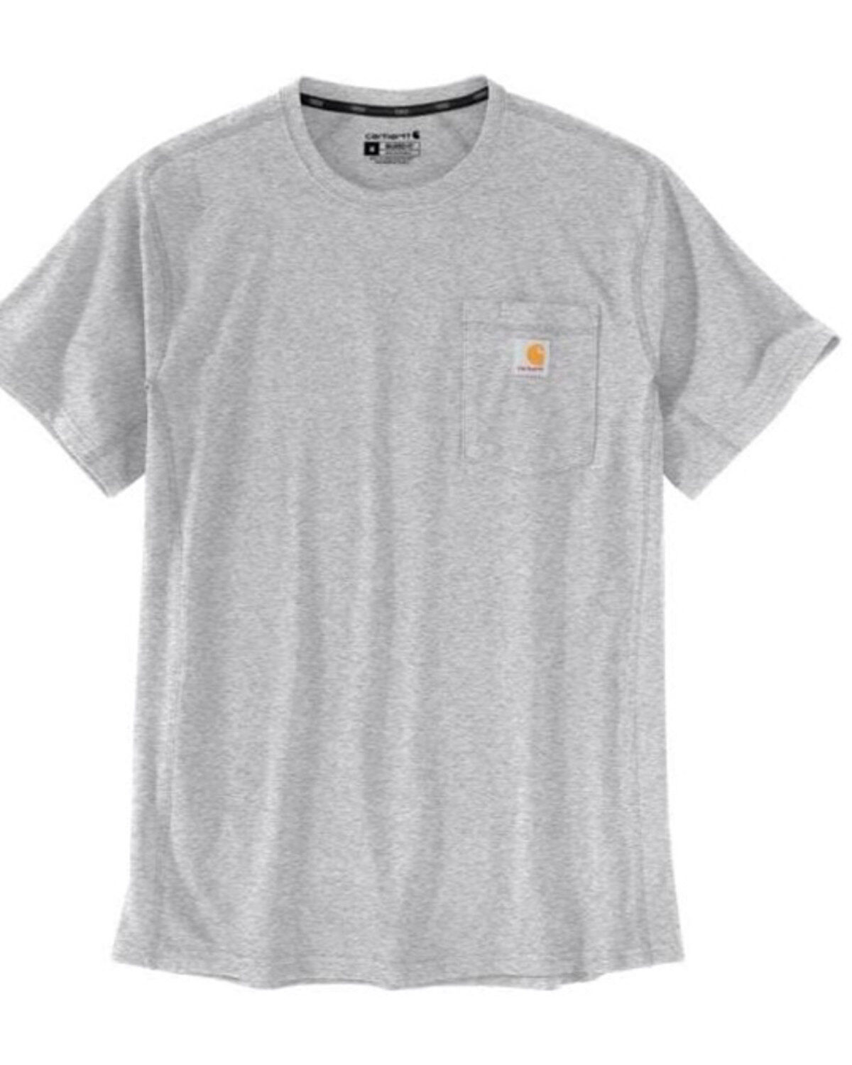 Image #1 - Carhartt Men's Heather Gray Force Relaxed Midweight Short Sleeve Work Pocket T-Shirt - Tall, , hi-res