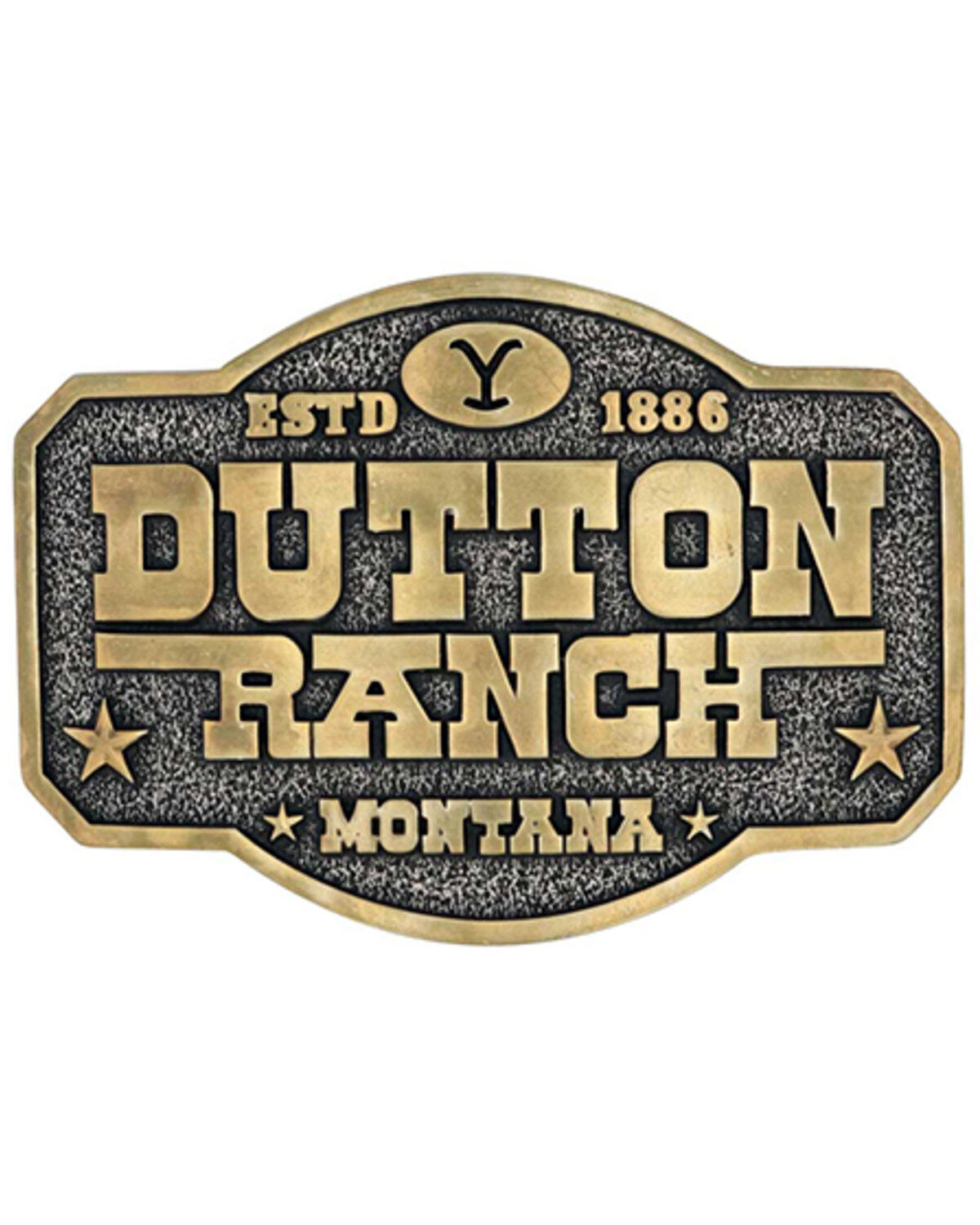Image #1 - Montana Silversmiths Dutton Ranch Montana Two-Tone Belt Buckle, Gold, hi-res