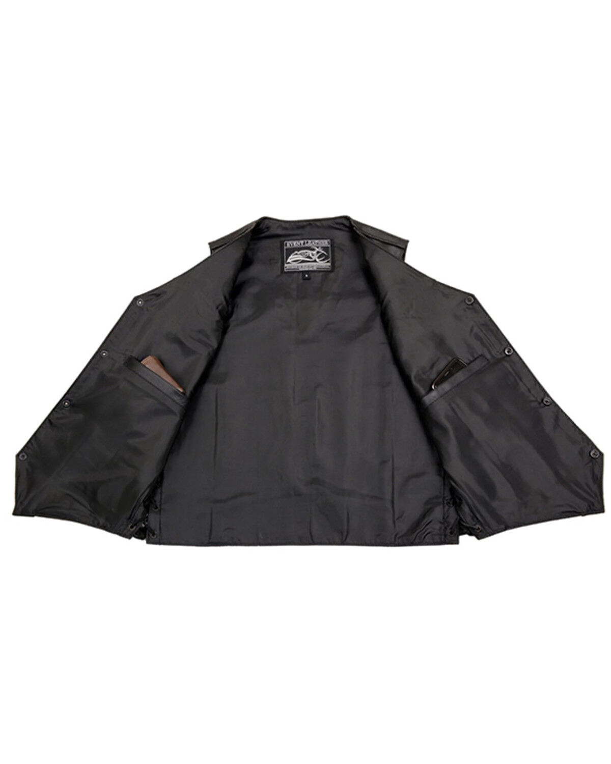 Image #2 - Milwaukee Leather Men's Black Classic Side Lace Biker Vest, Black, hi-res