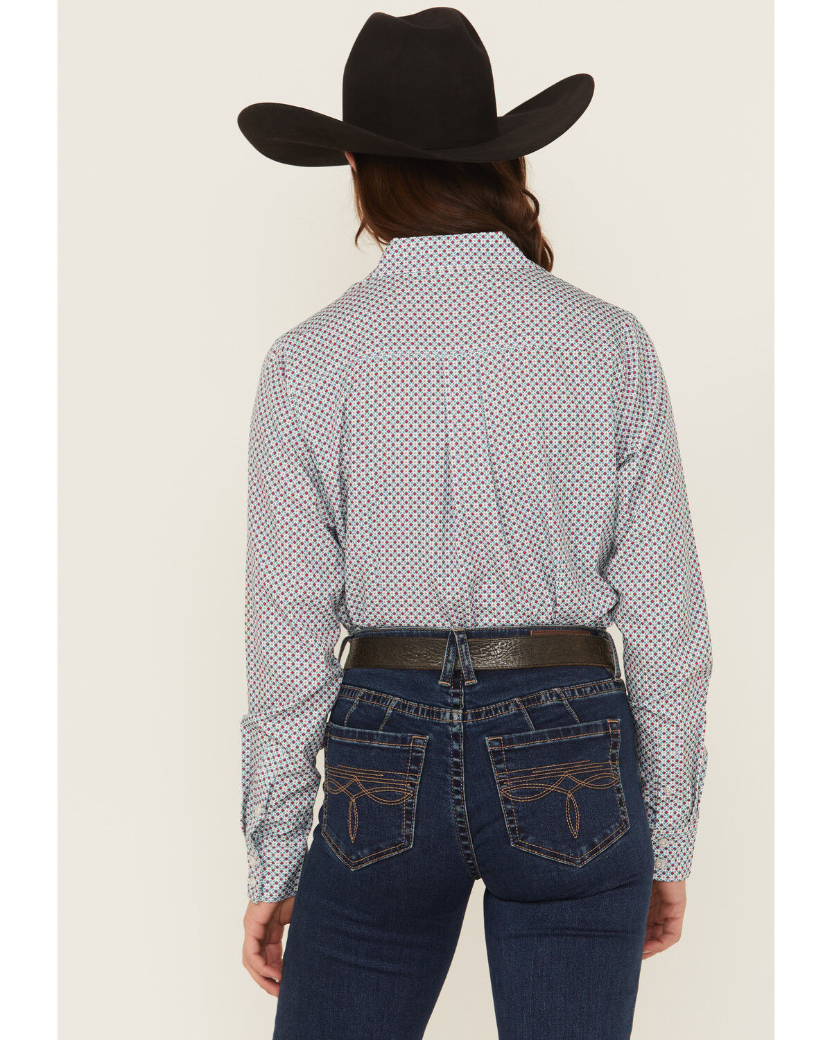 Image #4 - Cinch Women's Geo Print ArenaFlex Long Sleeve Button-Down Stretch Western Shirt, Grey, hi-res