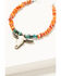 Image #1 - Paige Wallace Women's Longhorn Pendant Spiny Oyster and Turquoise Necklace, Turquoise, hi-res