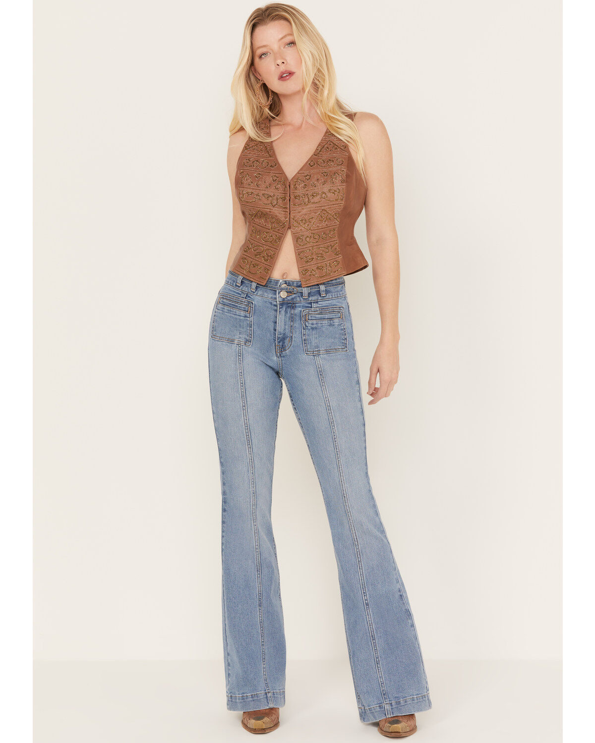Image #1 - Shyanne Women's Medium Wash Trouser Jeans, Medium Wash, hi-res