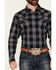 Image #3 - Cody James Men's Irving Plaid Print Long Sleeve Snap Western Shirt, Navy, hi-res