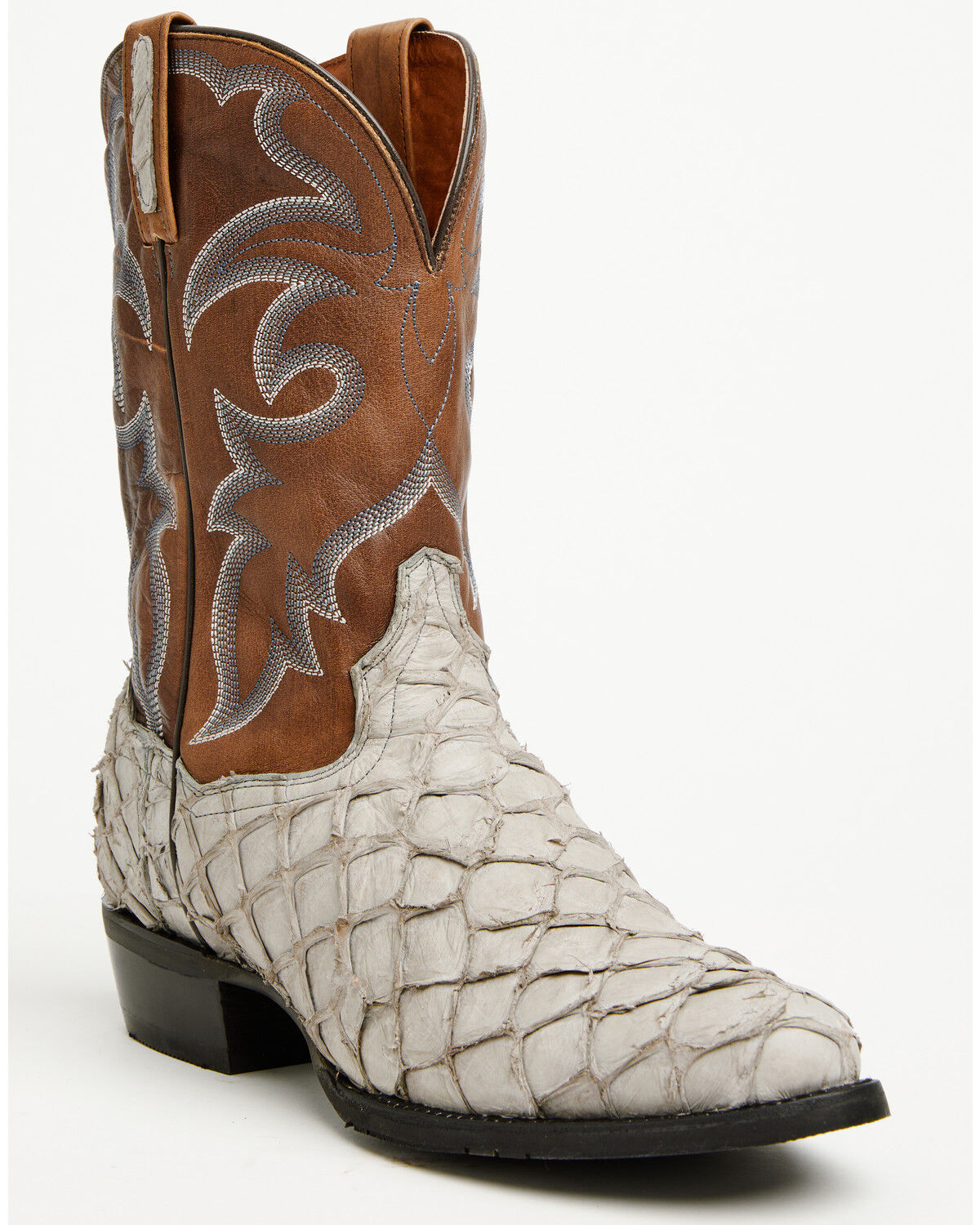 Dan Post Men's Exotic Pirarucu Western Boots - Round Toe, Grey, hi-res
