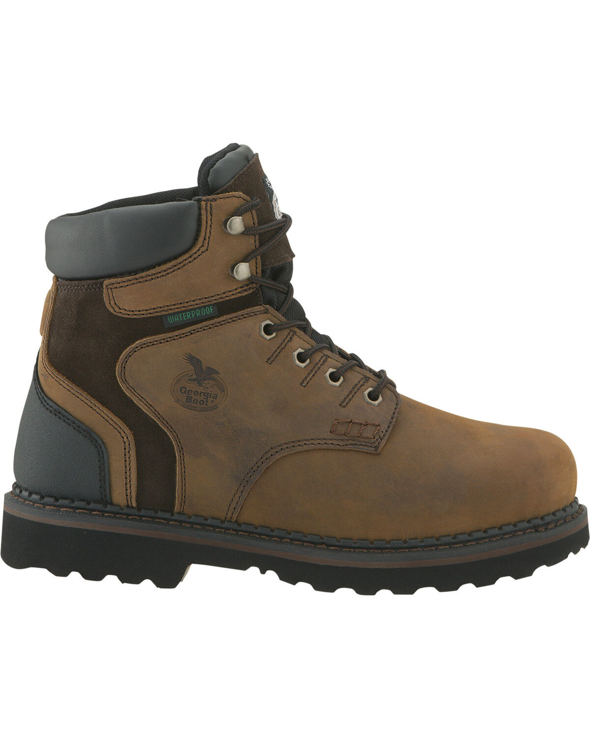 Image #2 - Georgia Boot Men's Brookville Waterproof 6" Work Boots, Dark Brown, hi-res