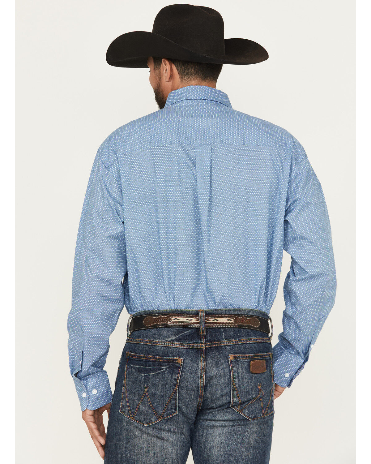 Image #4 - George Strait by Wrangler Men's Geo Print Long Sleeve Button-Down Stretch Western Shirt - Tall, , hi-res
