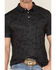 Image #3 - Burlebo Men's Camo Print Short Sleeve Button-Down Stretch Polo Shirt, Black, hi-res