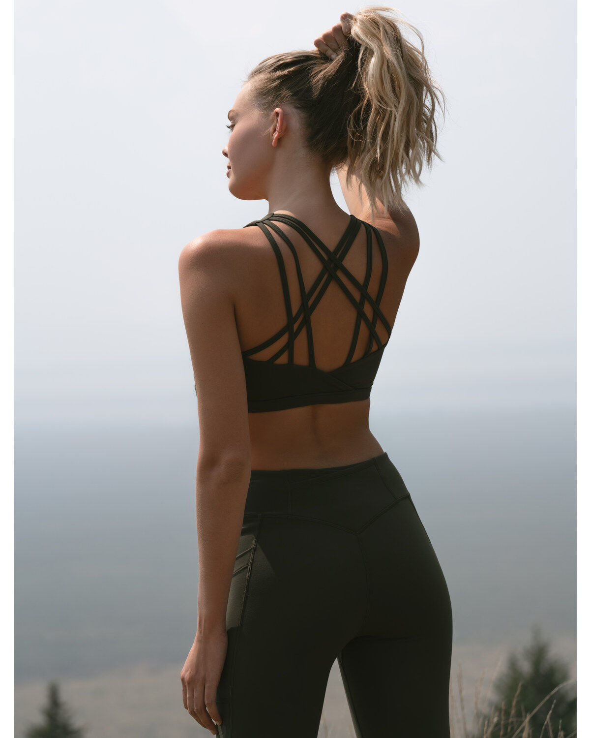 Image #1 - Idyllwind Women's Liberty Athleisure Sports Bra, Dark Green, hi-res