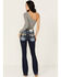 Image #1 - Miss Me Women's Dark Wash Mid Rise Bootcut Stretch Denim Jeans , Dark Wash, hi-res