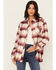 Image #1 - Idyllwind Women's Rendon Plaid Print Long Sleeve Snap Flannel, Pecan, hi-res