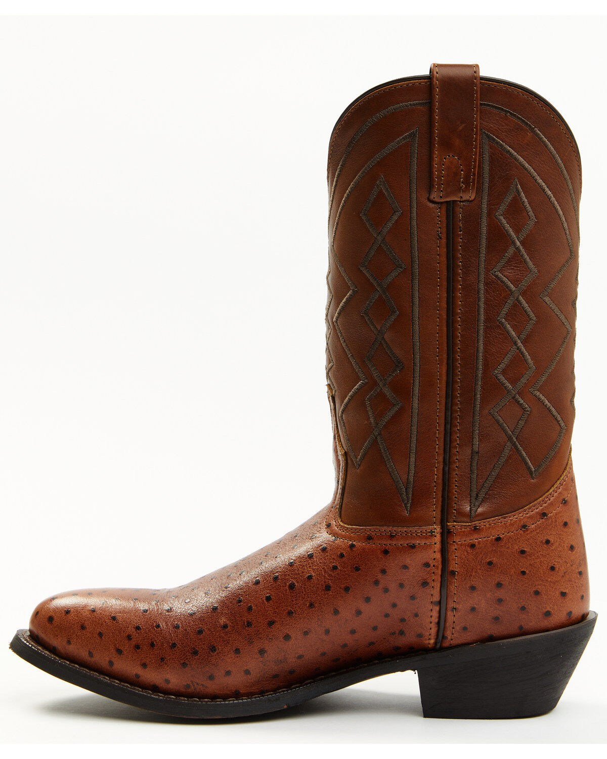 Image #3 - Laredo Men's Ostrich Print Performance Western Boots - Round Toe, Tan, hi-res