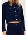 Image #3 - Cleo + Wolf Women's Cropped Corduroy Jacket, Indigo, hi-res