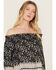 Image #2 - Wild Moss Women's Border Off The Shoulder Top, Blue, hi-res