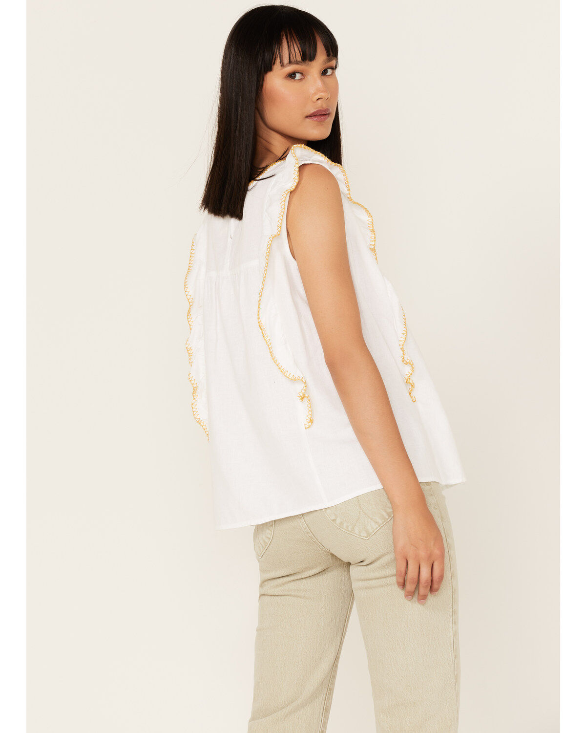 Image #4 - Cotton & Rye Women's Embroidered Ruffle Tank Top, , hi-res