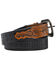 Image #2 - Cody James Men's Tooled With Floral Billets Western Belt, Black/tan, hi-res