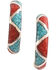 Image #2 - Silver Legends Women's Half Hoop Post Earrings, Turquoise, hi-res