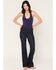 Image #1 - Haala Women's Deep Ocean Dark Wash Bella Trouser Flare Stretch Denim Jeans, Dark Wash, hi-res