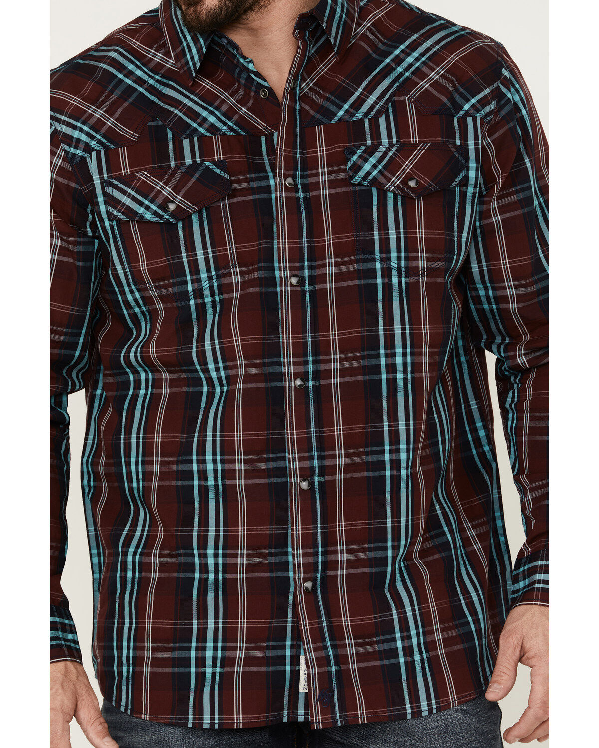 Image #3 - Moonshine Spirit&reg; Men's Fire Starter Large Plaid Long Sleeve Snap Western Shirt, Red, hi-res