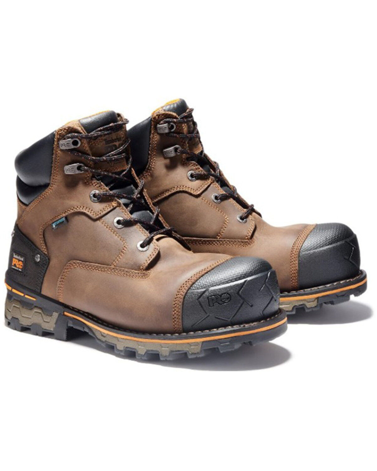 Timberland PRO Men's 6" Boondock Waterproof Work Boots - Composite Toe, Brown, hi-res