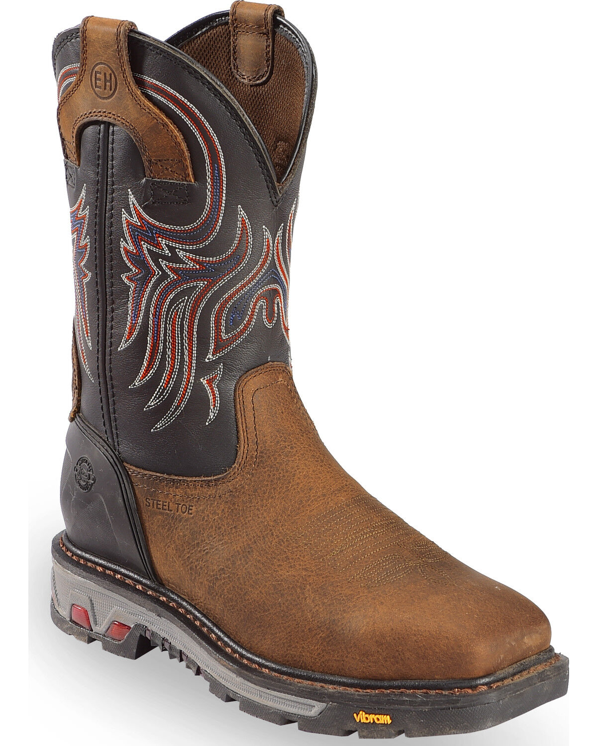 Justin Men's Tanker Western Work Boots - Steel Toe, Timber, hi-res