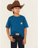 Image #1 - Carhartt Boys' Short Sleeve Pocket T-Shirt, Light Wash, hi-res