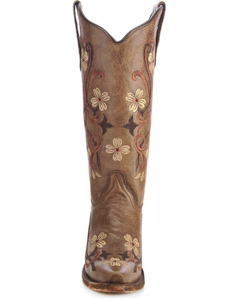 Image #3 - Circle G Women's Floral Embroidered Western Boots, Brown, hi-res