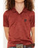 Image #3 - RANK 45&reg; Boys' Heeler Solid Short Sleeve Button-Down Polo Shirt, Brick Red, hi-res