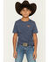 Image #2 - Wrangler Boys' Spirit Of The West Buffalo Short Sleeve Graphic T-Shirt, Blue, hi-res