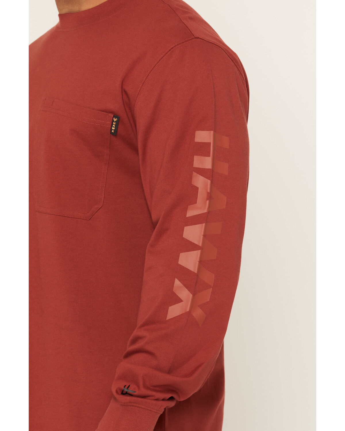 Image #3 - Hawx Men's Logo Graphic Long Sleeve Work T-Shirt, Dark Orange, hi-res